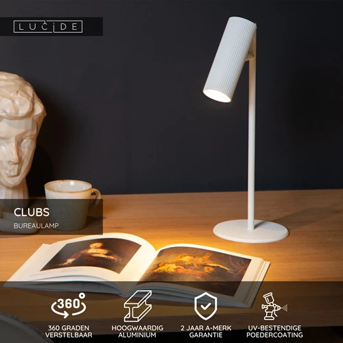 Lucide CLUBS - Bureaulamp - 1xGU10 - Wit - USP